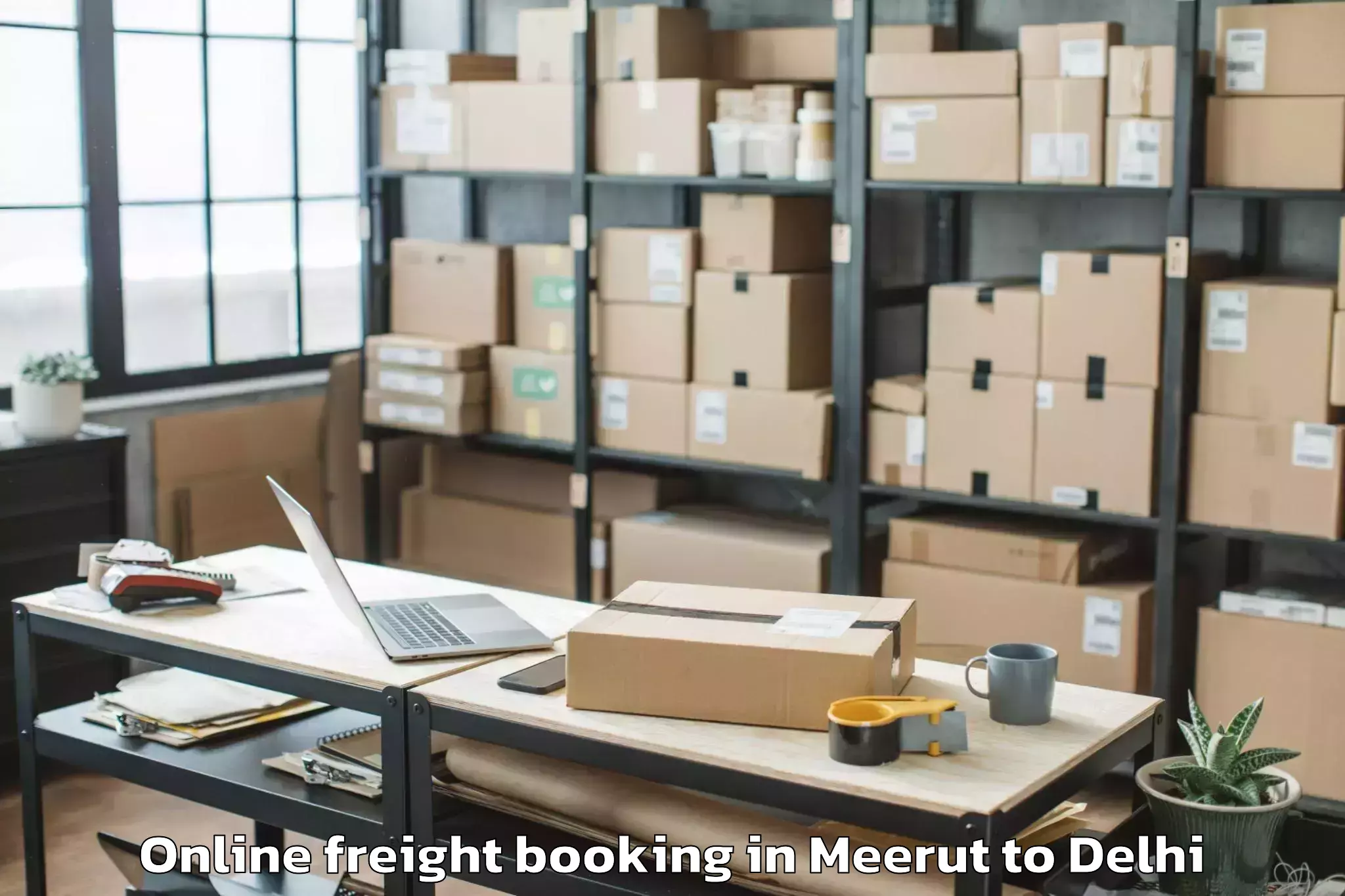 Easy Meerut to Jhilmil Online Freight Booking Booking